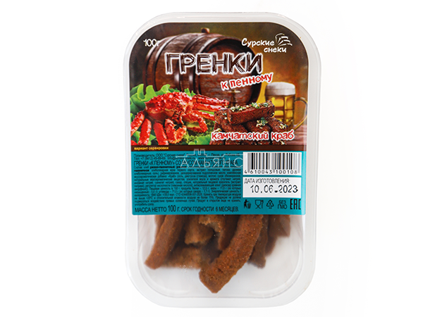 Сурские гренки Камчатский краб (100 гр) в Березниках