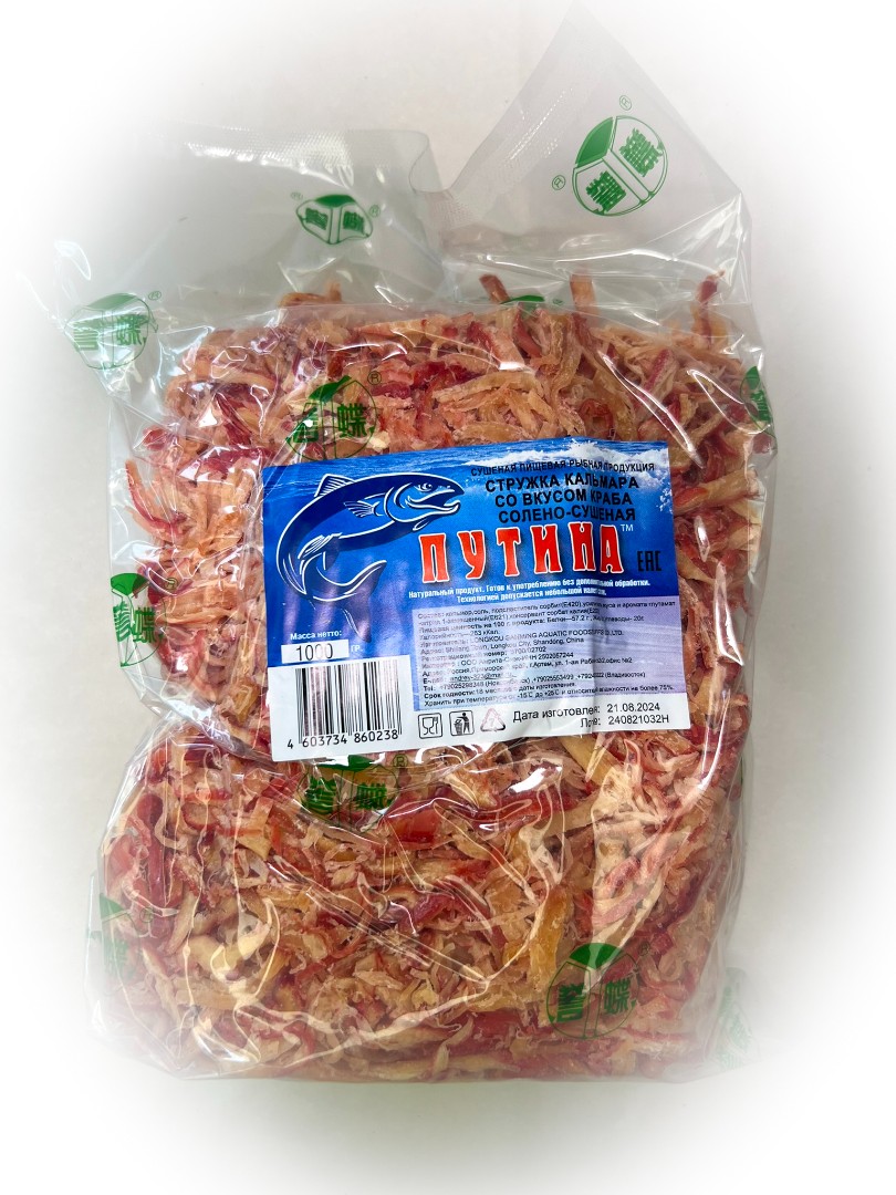 Кальмар стружка со вкусом краба "Розовая" (ПУТИНА) в Березниках